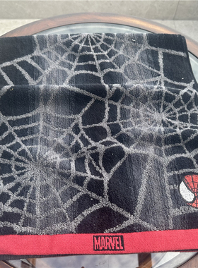 出口日本原单 蜘蛛侠卡通可爱刺绣纯棉柔软全棉黑色 毛巾面巾