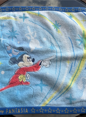 出口日本原单 迪s尼米Q卡通可爱刺绣蓝色纯棉 全棉 大方巾小毛巾