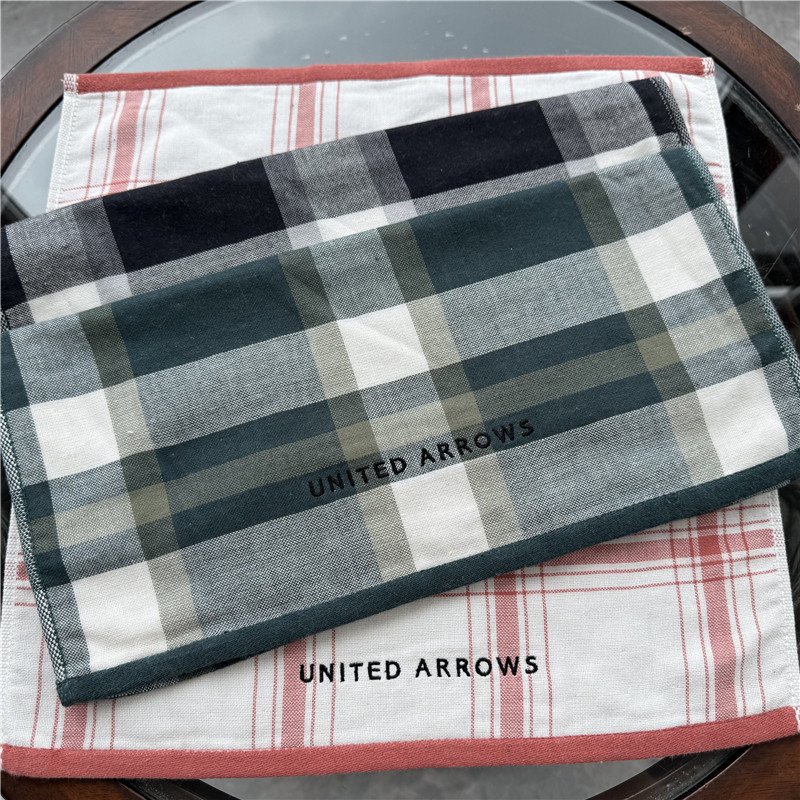 出口日本原单 UA 纱布格子纯棉柔软全棉舒适吸水简洁大方巾小毛巾