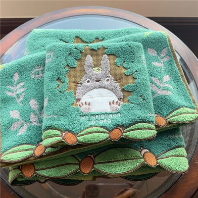 卡通可爱绿色舒适吸水大方巾毛巾