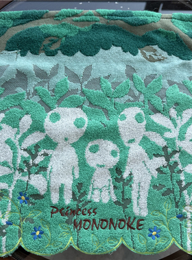 出口日本原单幽灵卡通绿色纯棉柔软全棉舒适吸水大方巾小毛巾面巾