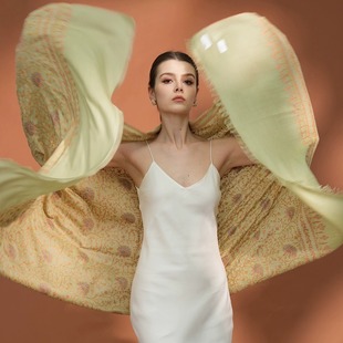 NagarNan-Pashmina系列绝美棉线藤蔓那家楠手工羊绒披肩围巾