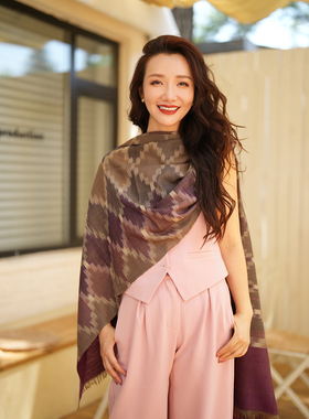 NagarNan-Pashmina大艺术家古法Ekat lady克什米尔手工披肩围巾