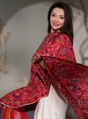 NagarNan-卡尼Kani小尺寸70×200那家楠克什米尔手工羊绒披肩围巾