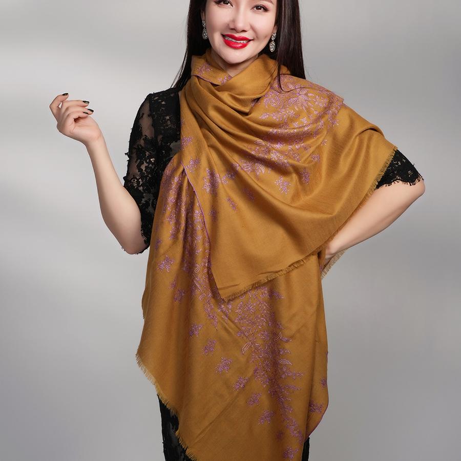 NagarNan-SS高宽边Pala & 设计款那家楠克什米尔手工羊绒披肩围巾