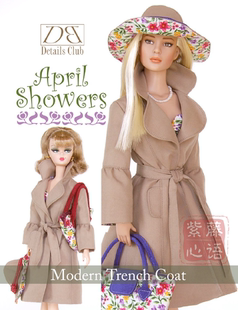 芭比风衣教程复刻Silk stone娃衣纸样30cm娃娃外套大衣diy图纸