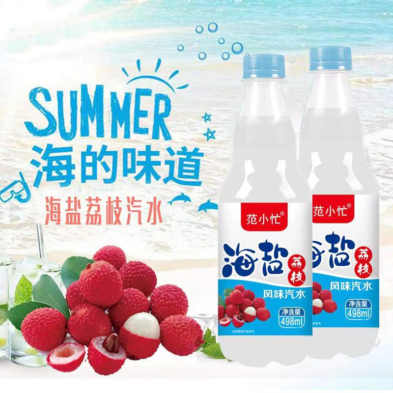 西安范小忙碳酸饮料海盐荔枝味老汽水498ml*12瓶整箱装饮品自助餐