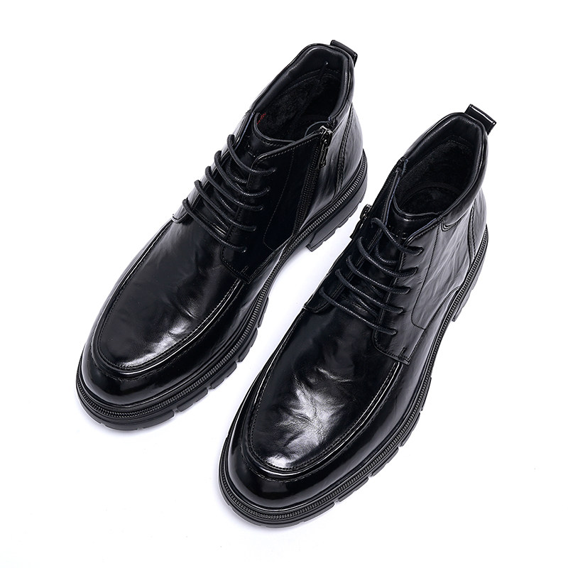 金利来男鞋2025冬季新款专柜正品鞋加绒超轻防滑厚底马丁靴男靴子,流行男鞋,马丁靴,淘宝优惠券,粉丝福利购,淘宝优惠卷