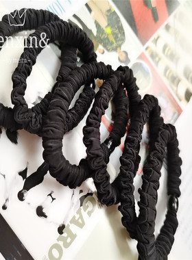 韩国东大门百搭黑色高弹发圈马卡龙彩色扎头发马尾简约发绳女皮筋