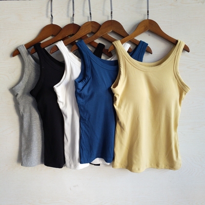 2025秋季甜美少女风磨毛小吊带女款修身显瘦百搭款式内带胸垫上衣