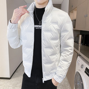 冬季精品亮面字母压花修身保暖羽绒服夹克外套 4 Y8010图片