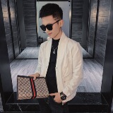 21春装社会小伙韩版纯色无领修身短款夹克外套2J，男装夹克，星座308A