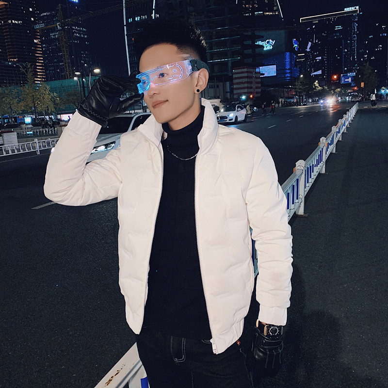社会小伙修身字母压花亮面保暖羽绒服夹克外套 2 Y8010-P158控208图片