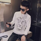 春季社会小伙休闲潮牌印花圆领卫衣长袖T恤打底衫970514，男装卫衣，星座308A