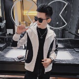 21春装社会小伙修身韩版拼接连帽防风夹克外套2J，男装夹克，星座308A