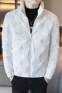 冬季精品亮面字母压花修身保暖羽绒服夹克外套 4 Y8010图片
