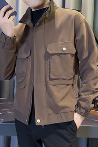 JK6705-P98控138   韩版痞帅立领纯色休闲机能工装夹克外套B图片