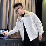 M9112-P135控175韩版潮牌纯色羊羔毛领翻领拼接加厚保暖棉衣外套C,男装棉衣,星座308A, M9112-P135控175韩版潮牌纯色羊羔毛领翻领拼接加厚保暖棉衣外套C,男装棉衣,星座308A,