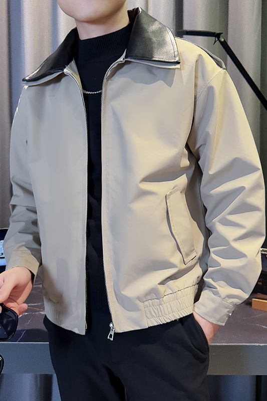 JK6801-P118控158韩版痞帅纯色个性拼接撞色翻领机能夹克外套A，男装夹克，星座308A