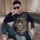 春季社会小伙休闲潮牌印花圆领卫衣长袖T恤打底衫970514，男装卫衣，星座308A