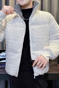 M88017-P135控175  韩版痞帅潮牌纯色立领肌理感保暖棉衣外套B图片