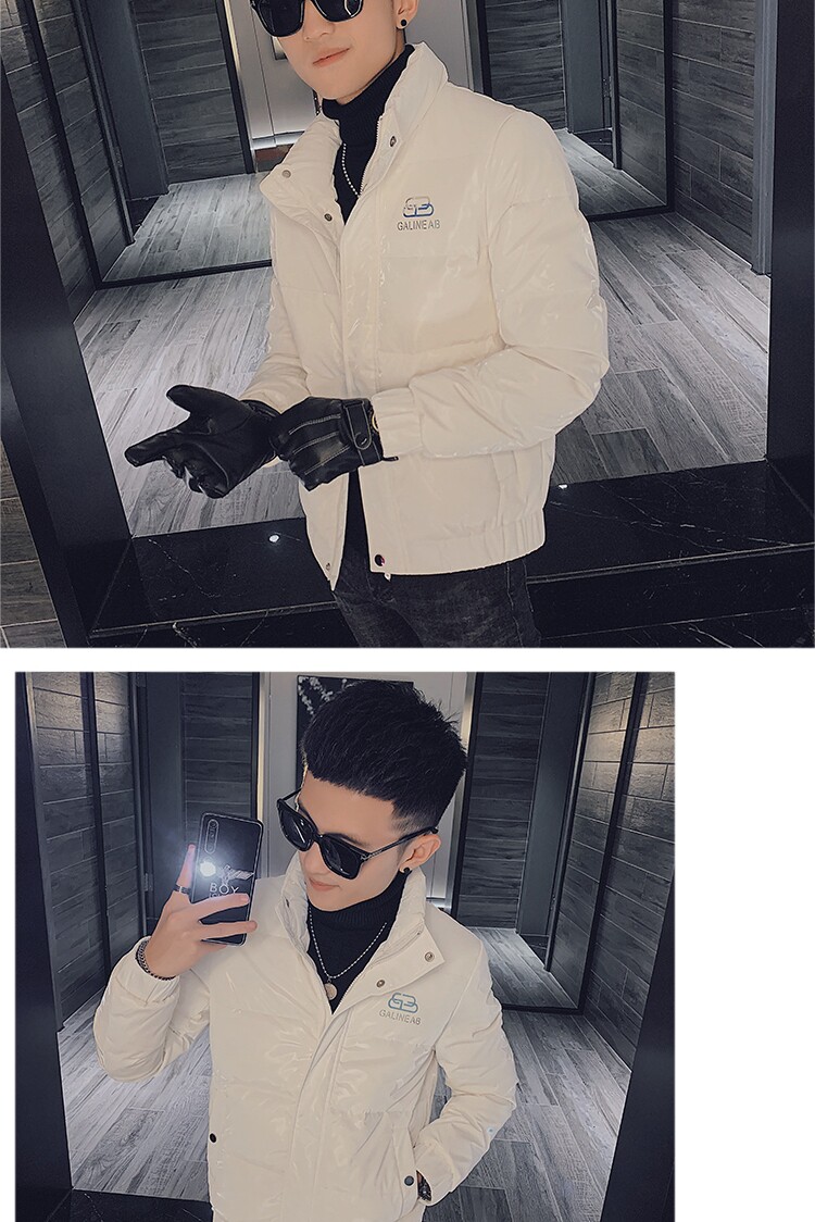 社会小伙保暖羽绒服亮面镭射印花时尚夹克外套1Y8017-P158控208,男装羽绒服,星座308A