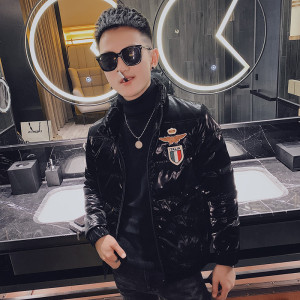社会小伙亮面休闲时尚保暖压花羽绒服夹克外套4 Y8016-P158控208,男装羽绒服,星座308A