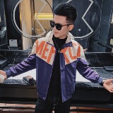 21春款社会小伙印花拼接拉链立领防风夹克外套4J，男装夹克，星座308A
