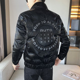 冬季精品亮面字母压花修身保暖羽绒服夹克外套1Y8010，男装羽绒服，星座308A