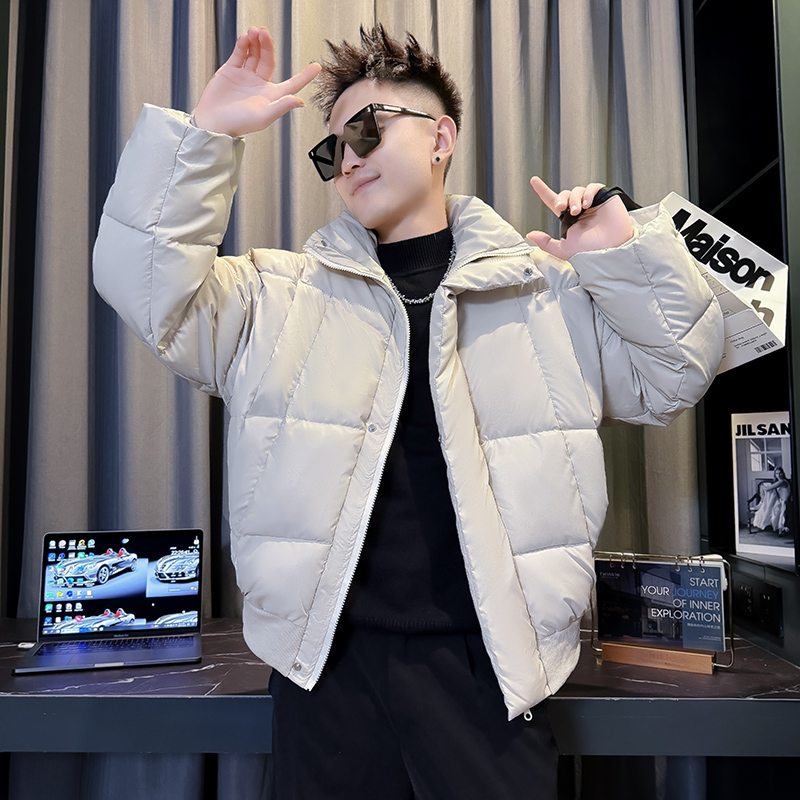 M88030-P135控175韩版痞帅潮牌纯色立领绗线格子保暖棉衣外套C，男装棉衣，星座308A