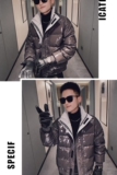 社会小伙韩版亮面保暖面包服羽绒服夹克外套3Y8019-P185控235，男装羽绒服，星座308A