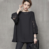 洋气质百搭宽松雪纺衫 独特上衣时尚 女春秋新款 别致设计感漂亮小衫