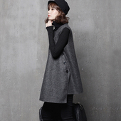 气质高端宽松毛呢马甲裙春无袖 高级感背心裙女秋冬季 新款 连衣裙子