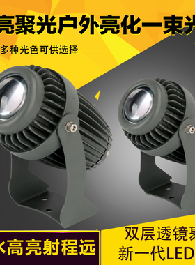 LED一束光聚光灯具酒店户外外墙防水远程射灯窄光灯1W3W10w光柱灯