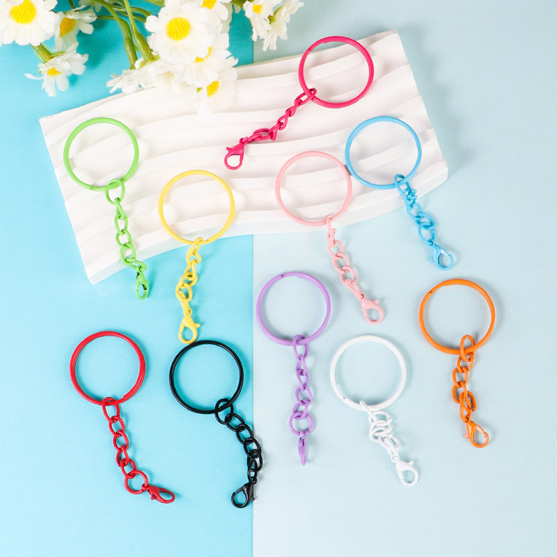 彩色双圈带四节链条龙虾扣钥匙扣环手工diy包包挂件玩偶挂件配件,饰品/流行首饰/时尚饰品新,链条,淘宝优惠券,粉丝福利购,淘宝优惠卷