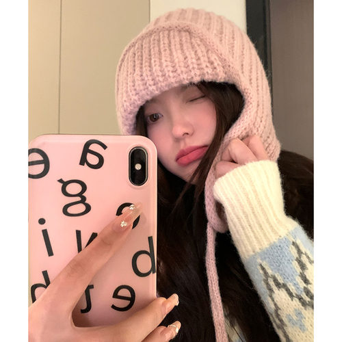 巴拉克拉法粉色女款秋冬帽子