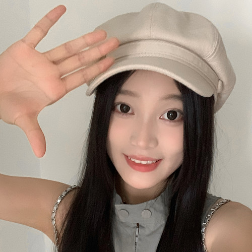 韩版女秋冬字母贝雷帽子