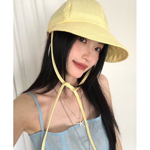 日系甜美条纹遮阳渔夫帽女