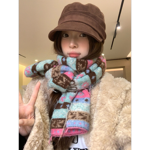高级感女秋冬季加厚保暖针织围巾
