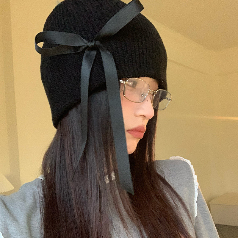 Jennie同款韩系针织蝴蝶结毛线帽子女款保暖护耳显脸小包头帽甜美,服饰配件/皮带/帽子/围巾,帽子,淘宝优惠券,粉丝福利购,淘宝优惠卷