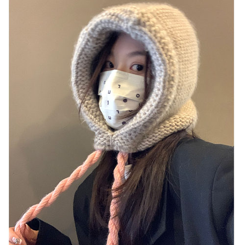 巴拉克拉法女秋冬针织毛线帽