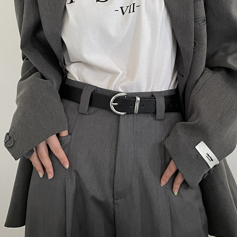 皮带女士简约百搭韩国休闲时尚腰带学生个性搭配西装裤带夏季黑色