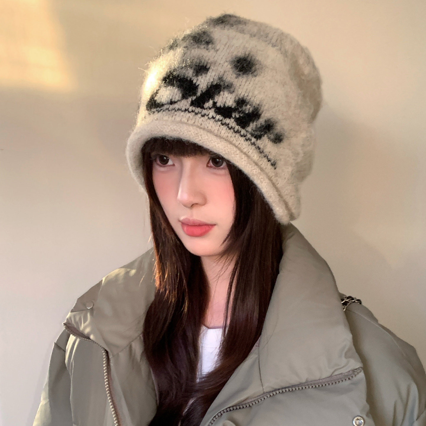 含羊毛卷边字母针织堆堆帽子女冬大头围显脸小护耳冷帽保暖毛线帽,服饰配件/皮带/帽子/围巾,帽子,淘宝优惠券,粉丝福利购,淘宝优惠卷