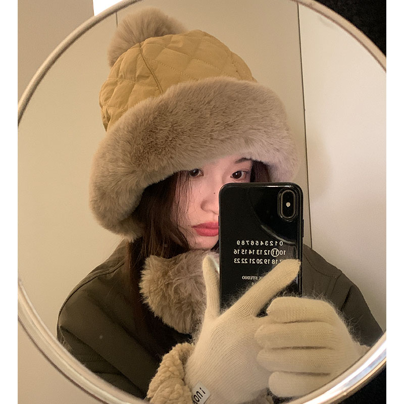 毛绒帽韩版女加厚保暖防寒秋冬