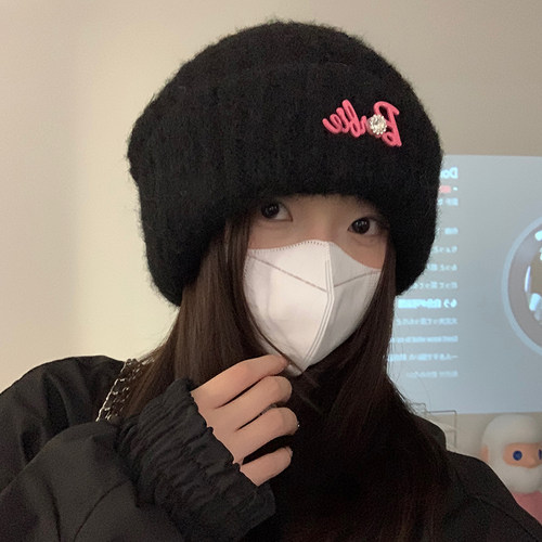 针织帽大头围女秋冬针织帽