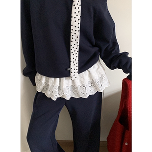 氛围感白色刺绣花边叠穿屁帘女韩系2025年新款层次感高腰半身裙帘