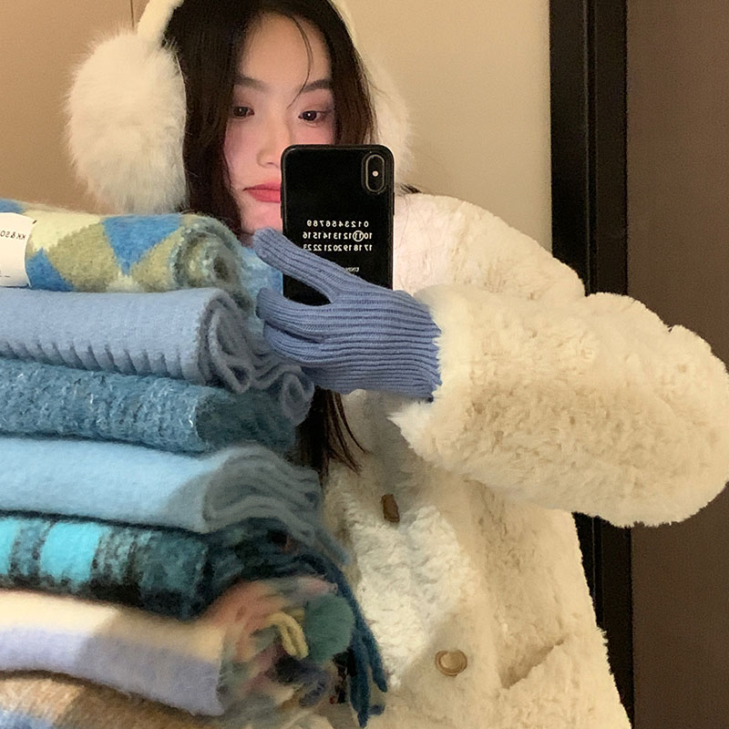 冬季纯色韩版女围巾保暖