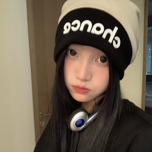 逛街韩版字母毛线针织帽