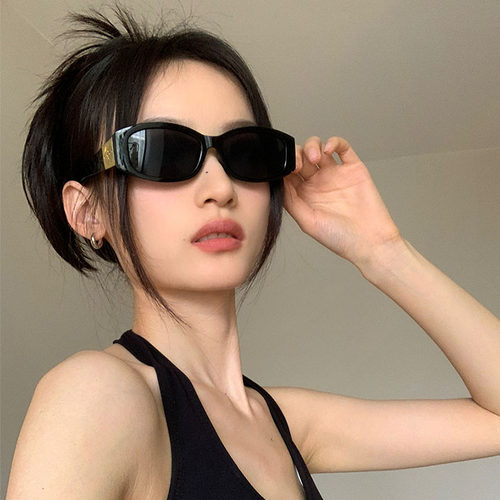 美式豹纹金色亮片墨镜高级百搭