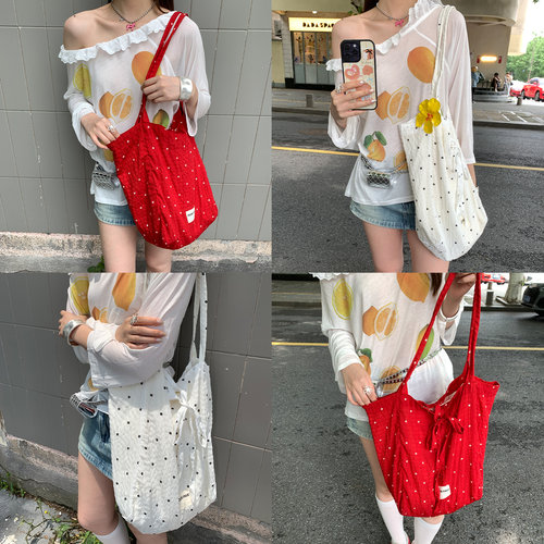 韩系ins甜美风花朵手提单肩包女